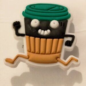 Shoe Charm Cute Rasta Coffee Cup Running Cartoon Character Gift Coffee Lovers